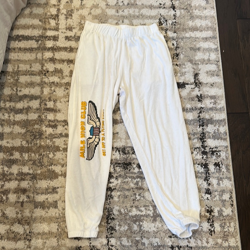 Boys Lie White Track Pants with Graphic Design